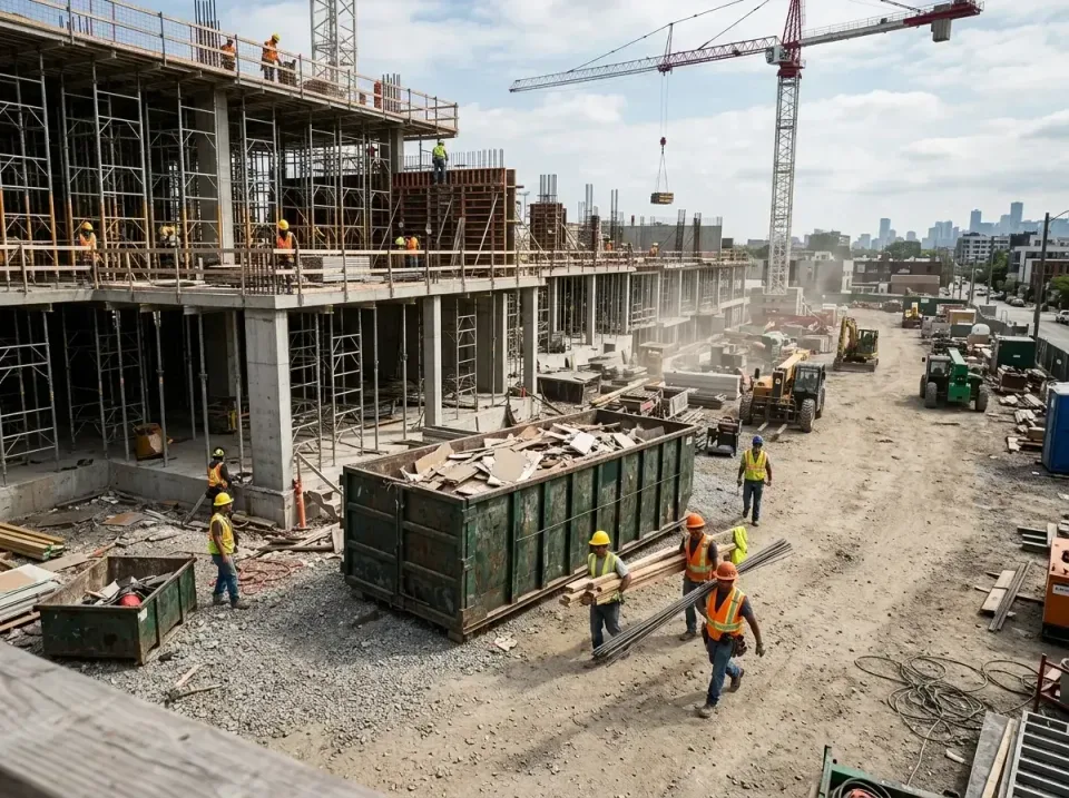 commercial-construction-site-w-002 — frequently asked questions, Low Cost Construction Dumpster Rental in Maplewood, MN